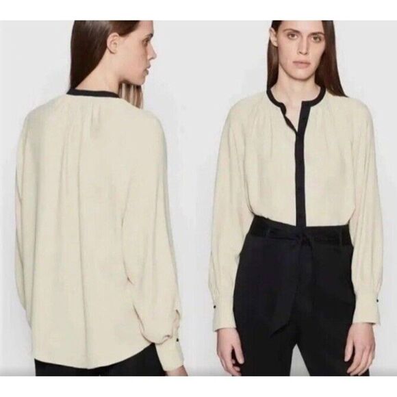 Equipment Tops - Equipment Women’s Causette Top Blouse In Ble Neutral Beige Size S/P